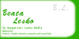 beata lesko business card